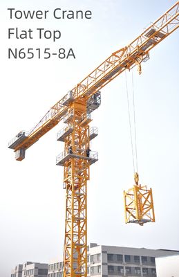 N6515-8A 45.5m 8T Flat Top Tower Cranes For Building Skyscrapers