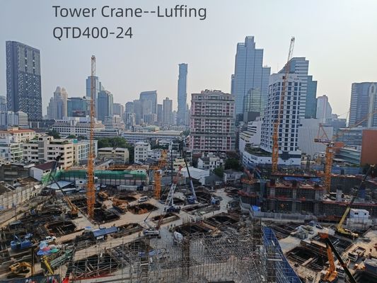 24T Luffing Tower Cranes Used To Build Skyscrapers QTD400-24
